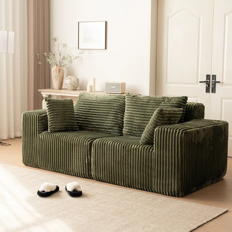Plush Velvet L Shape Sectional Sofa Reversible Chaise Lounge Modular Design Vacuum Packed