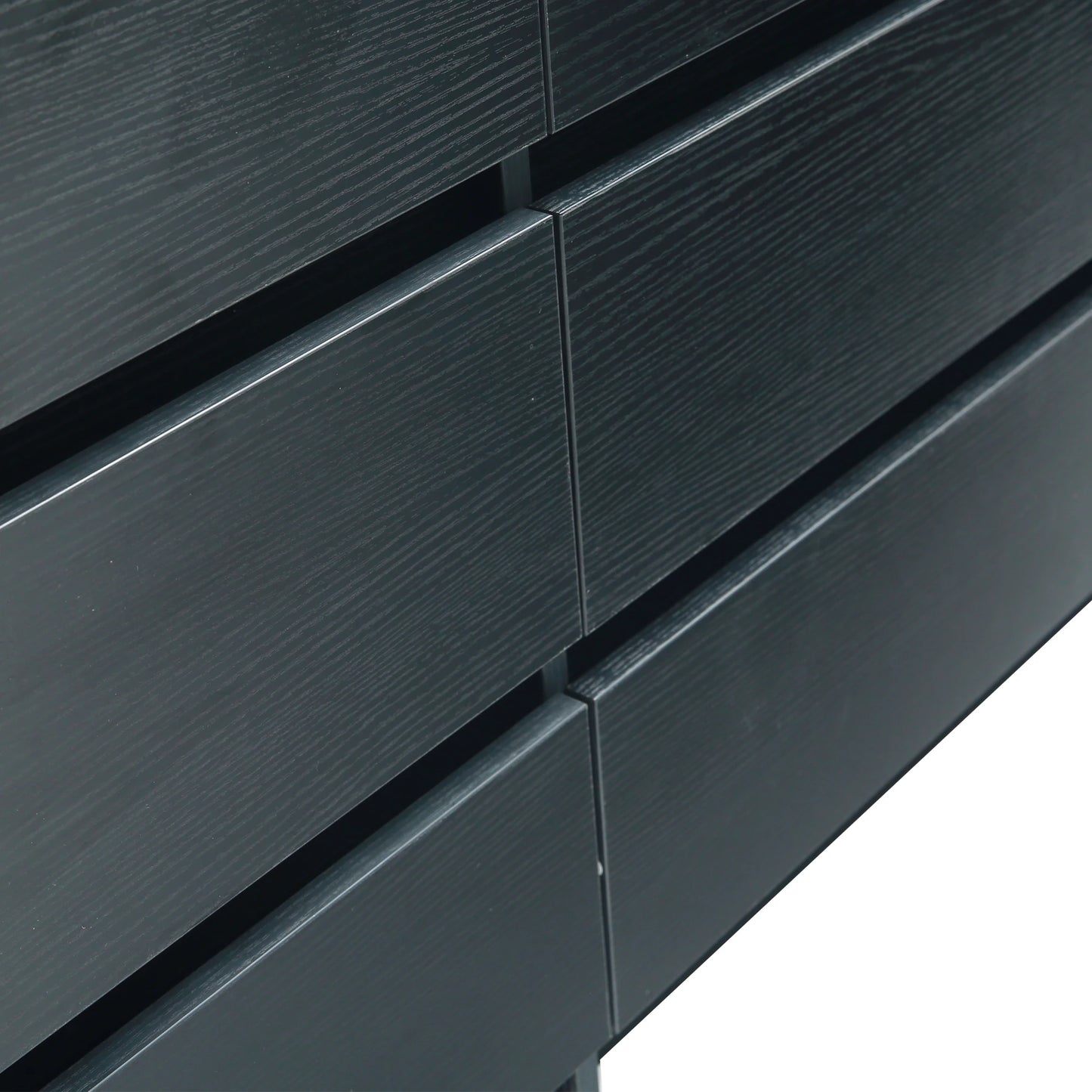 Docarelife Stock in US! Modern Style MDF Bedroom Furniture 6 Drawers Night Stands Beside Table with Black Woodgrain