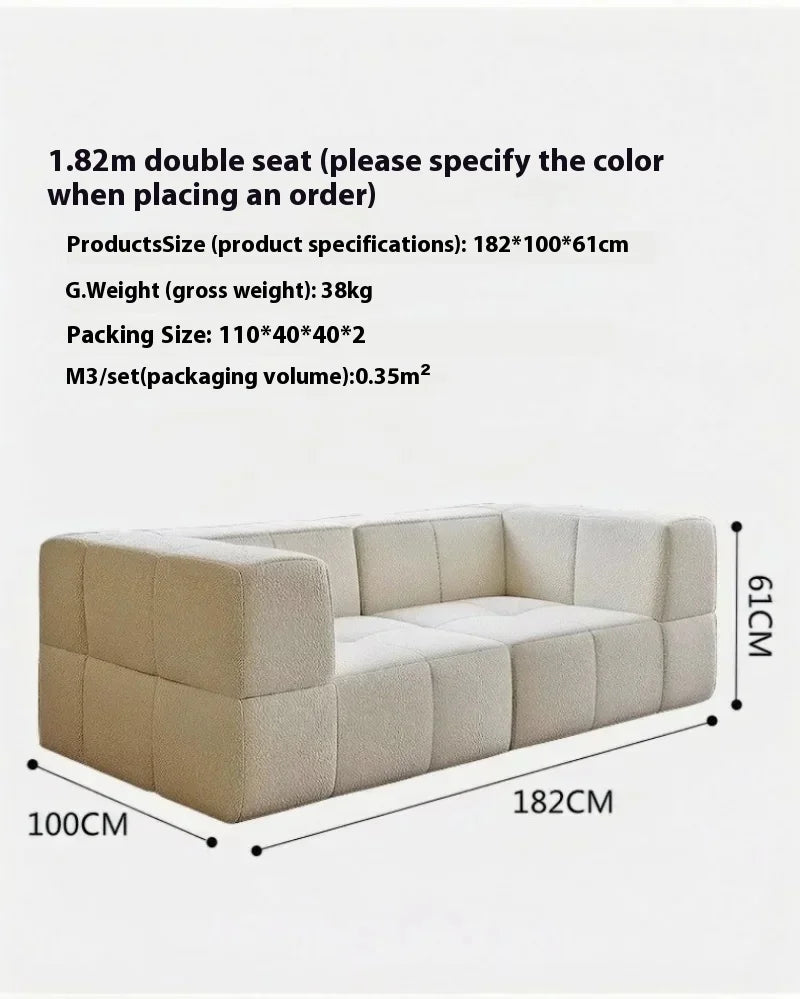 Modular L - Shaped Sectional Sofa in Cream Color with Plush Pillows, Compressed Sofa, Support Color Customization home furniture