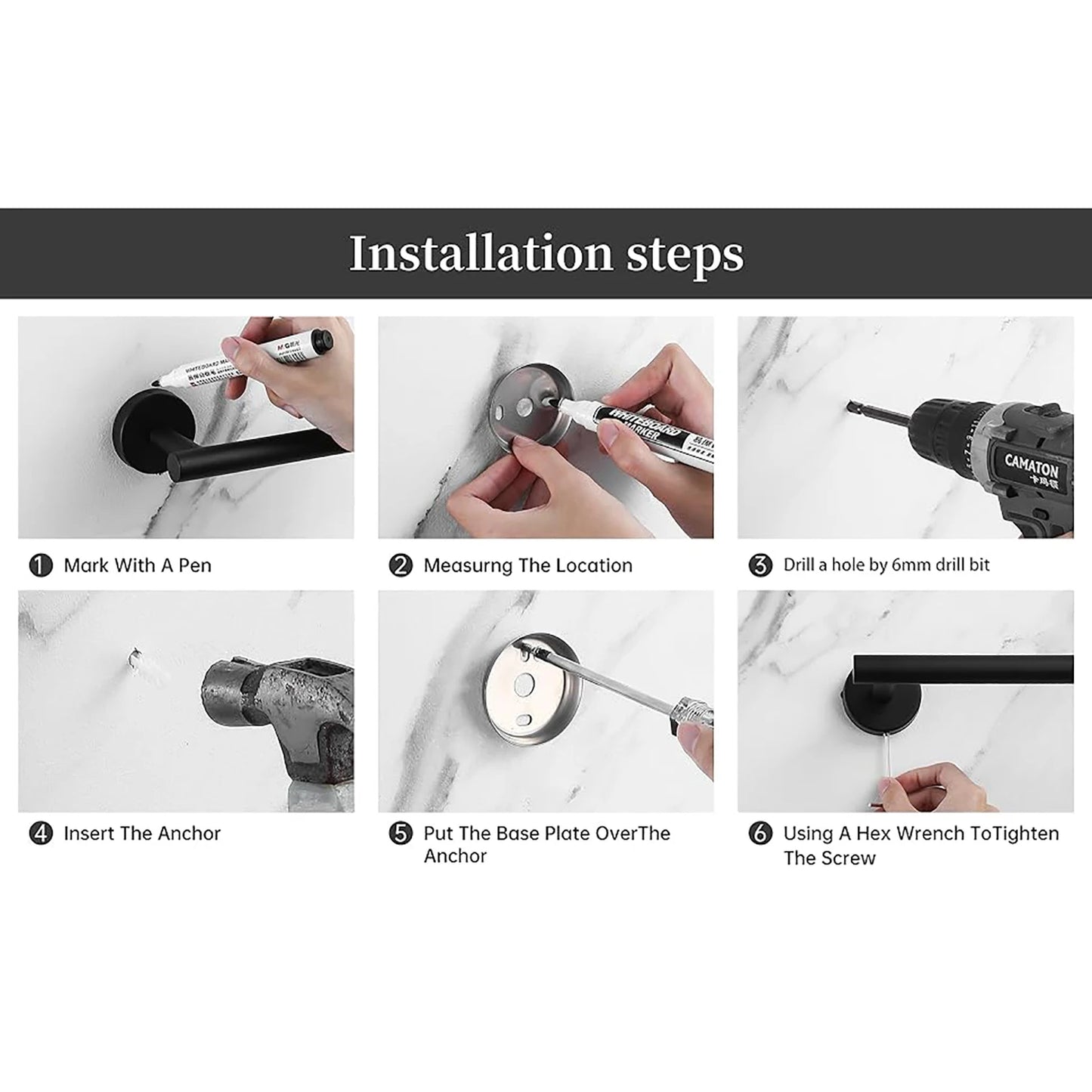 Bathroom Set Stainless Steel Towel Ring Holder Toilet Paper Holder Towel Bar Rail Rack Hanger Hook Bathroom Hardware Set