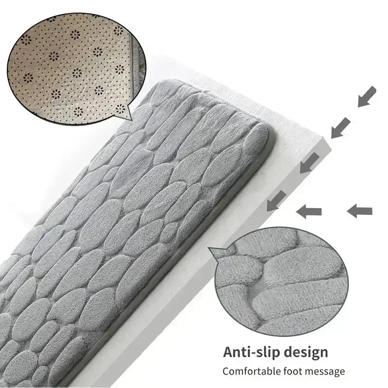 Bathroom Bath Mat An Ti Slip Quick Dry Absorbent Carpet in Wash Basin Bathtub Side Floor Rug Shower Room Doormat Memory Foam Pad