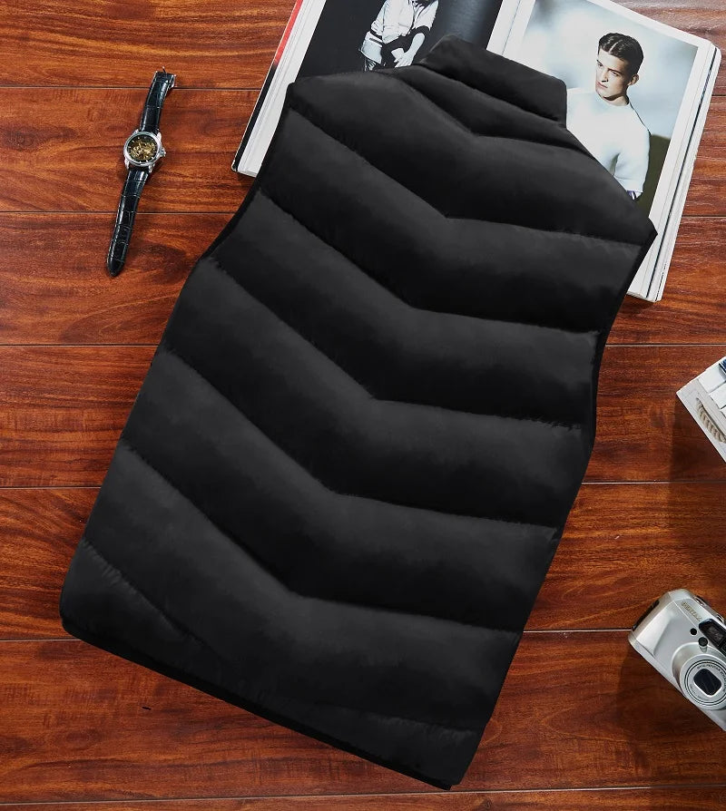 Spring Fashion Mens Jacket Sleeveless Vest Thermal Soft Vests Casual Coats Male Cotton Mens Vest Men Thicken Waistcoat 8Xl