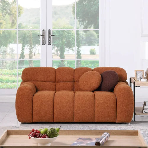 For Marshmallow Sofa 64.96 Length 35.83 Depth Human Body Structure 2 Seater FCJ for USA People Boucle Sofa for Living Room