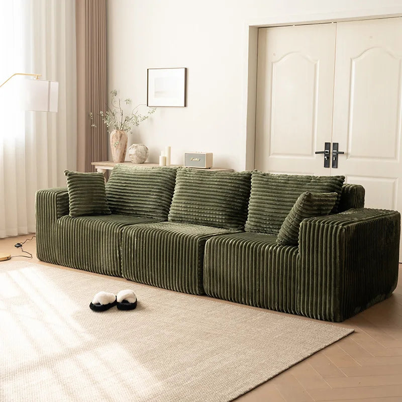 Plush Velvet L Shape Sectional Sofa Reversible Chaise Lounge Modular Design Vacuum Packed