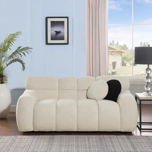 For Marshmallow Sofa 64.96 Length 35.83 Depth Human Body Structure 2 Seater FCJ for USA People Boucle Sofa for Living Room