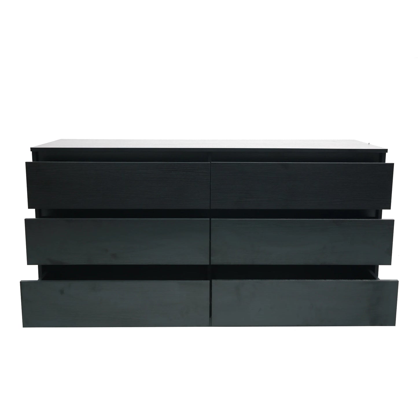 Docarelife Stock in US! Modern Style MDF Bedroom Furniture 6 Drawers Night Stands Beside Table with Black Woodgrain