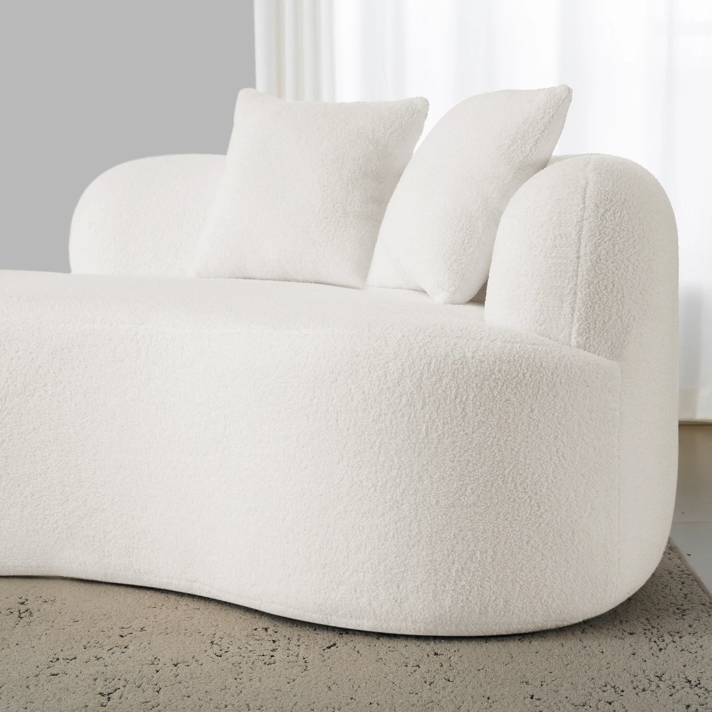 Modern Luxury White Cloth Sofa Set Simple Minimalist Special Shaped for Hotels and Living Rooms