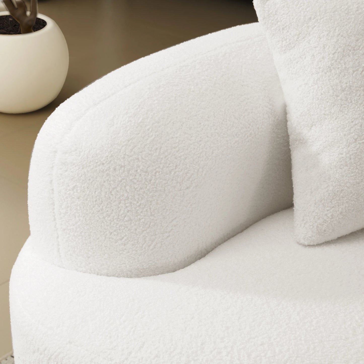 Modern Luxury White Cloth Sofa Set Simple Minimalist Special Shaped for Hotels and Living Rooms