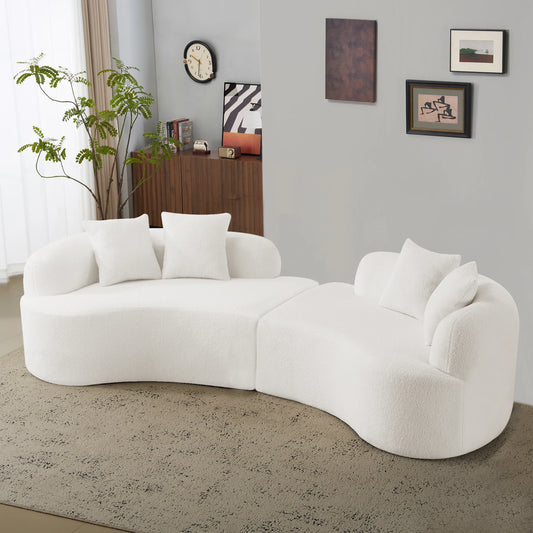 Modern Luxury White Cloth Sofa Set Simple Minimalist Special Shaped for Hotels and Living Rooms