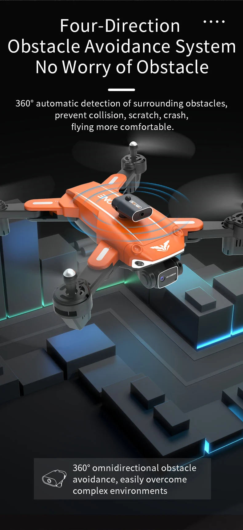 HOSHI JJRC H109 RC Drone Avoid Obstacle WiFi FPV 4K Dual Camera Optical Flow Altitude Hold Return RC Quadcopter