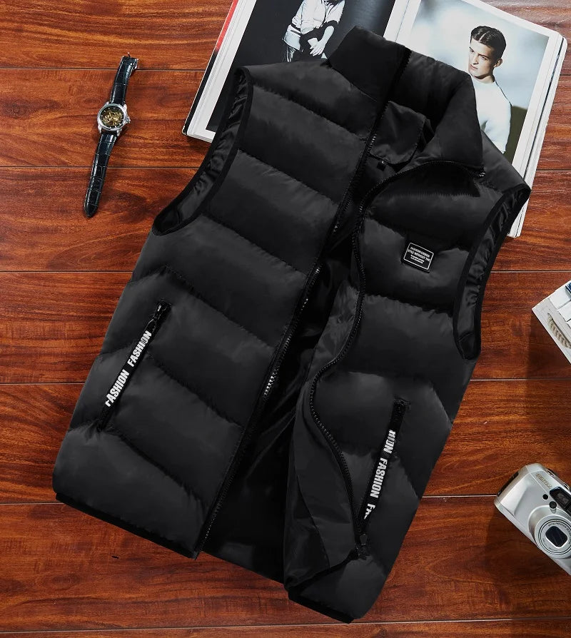 Spring Fashion Mens Jacket Sleeveless Vest Thermal Soft Vests Casual Coats Male Cotton Mens Vest Men Thicken Waistcoat 8Xl