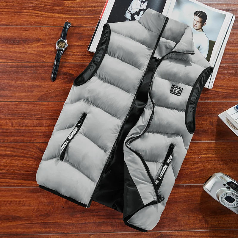 Spring Fashion Mens Jacket Sleeveless Vest Thermal Soft Vests Casual Coats Male Cotton Mens Vest Men Thicken Waistcoat 8Xl