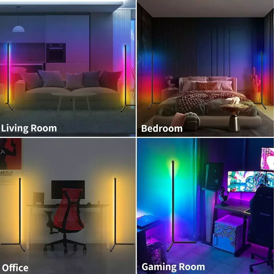 Smart RGB Dream Color Floor Lamp with Music Sync Modern 16 Million Color Changing Standing Mood Light with APP & Remote Control