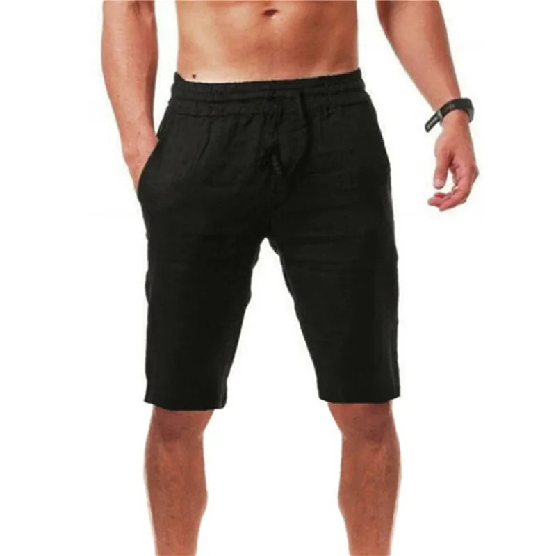 Men's Cotton Shorts Pants Male Summer Breathable Solid Color Short Trousers Fitness Streetwear S-3XL 1PC