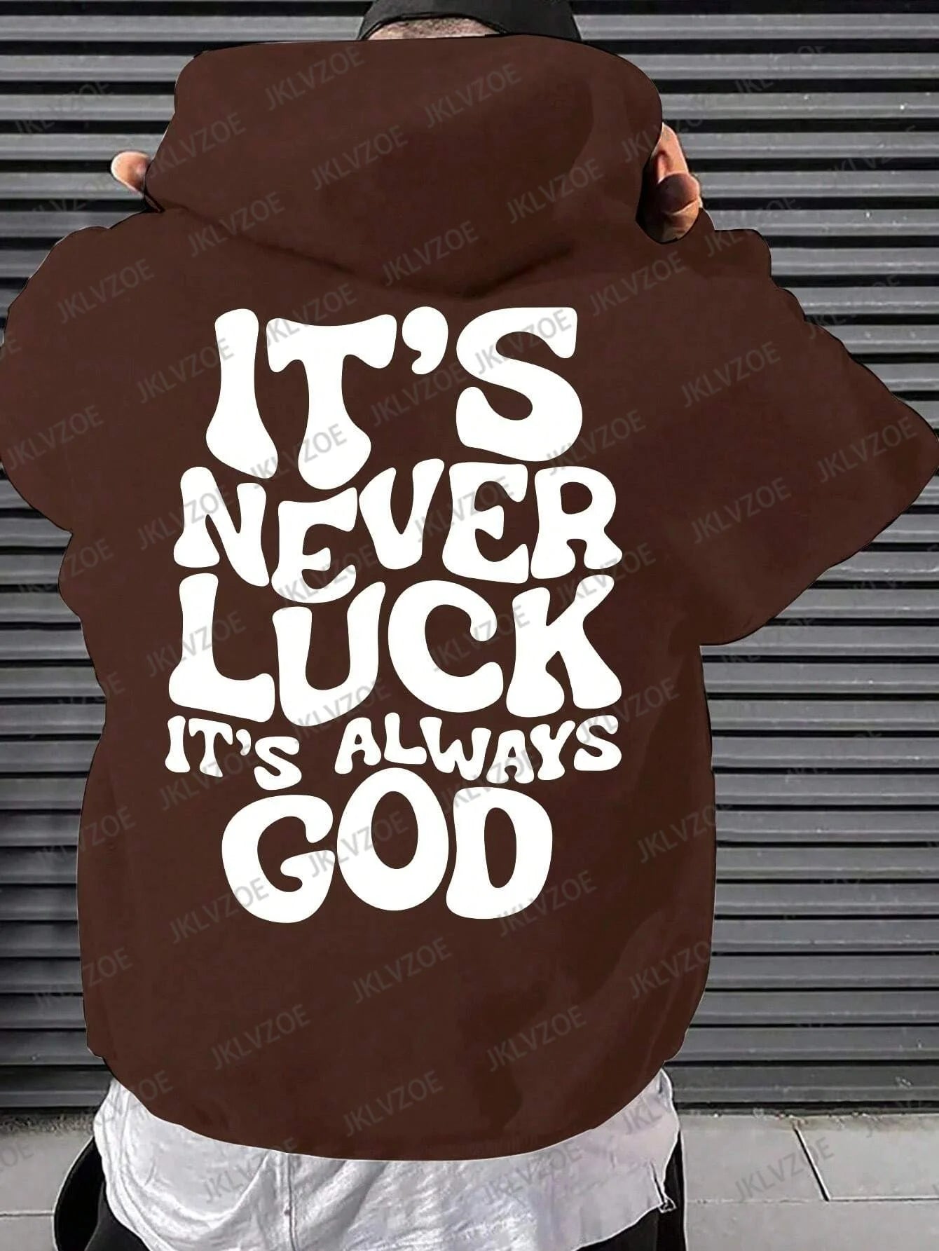 It's Never Luck It's Alway God Letter Graphic Hoodie Mens Women Autumn Fleece Sport Pullover Casual Cotton Hooded Streetwear