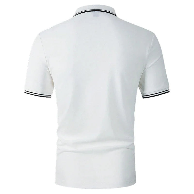 Men Clothes Summer Casual Short Sleeve Pure Color Polo Shirt 100% Polyester Quick Drying Tops Men Business Golf Polo Shirt Tops