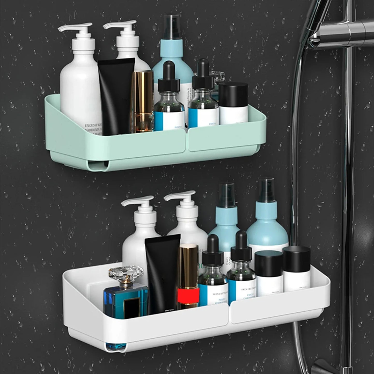 Bathroom  Kitchen Convenience Rack Shelf Makeup Storage Organizer Shower Shelf Cosmetics Shampoo Rack  Wall Spice No Drilling