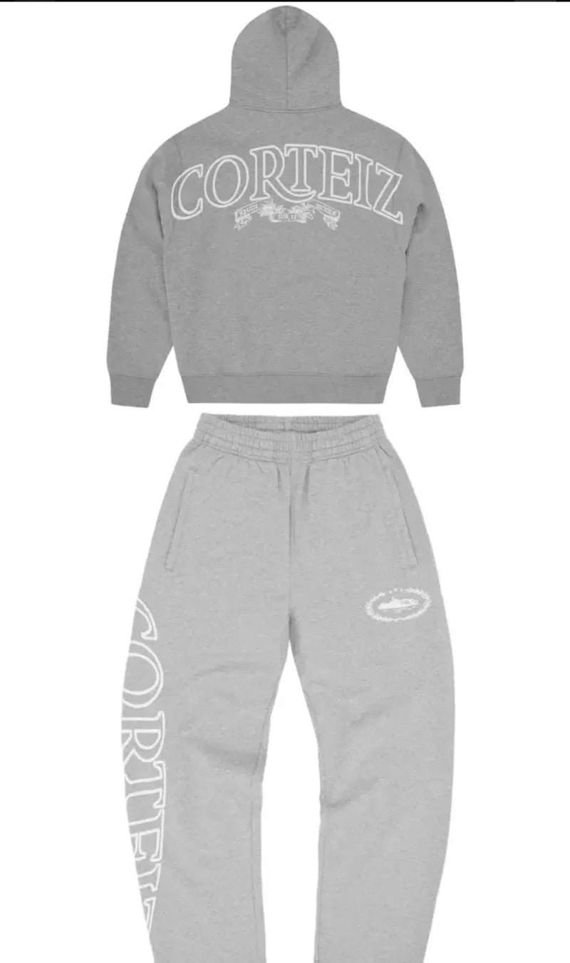 Y2KHip-Hop High Street Trendy Streetwear Sports Set Retro Harajuku Zipper Hoodie Gothic Punk Letter Print Casual LooseSweatpants