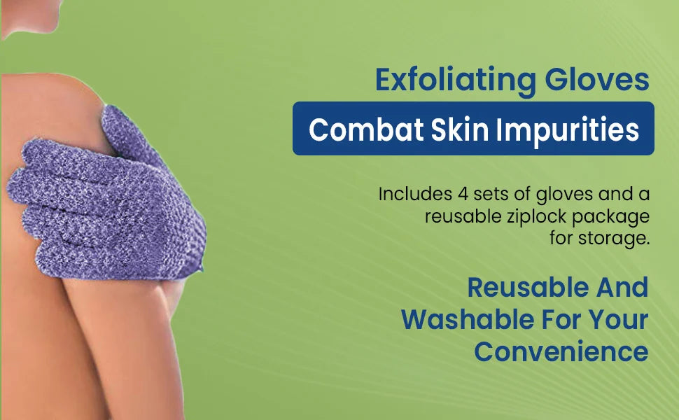 10pcs Exfoliating Gloves for Smooth Skin - Removes Dead Skin Cells, Bumps, and Ingrown Hairs, Gentle Body Scrub and Shower Glove