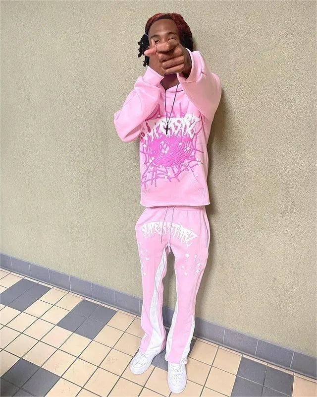 Streetwear Y2K Hoodies Men Harajuku Hip Hop Graphic Printing Loose Sweatshirts Women 2024 Punk Rock Gothic Clothes Tops Pants