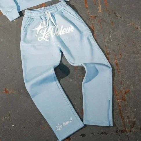 Streetwear Hoodie SweatpantsTwo Piece Set Y2K Clothes Mens Hip Hop Letters Embroidered Rhinestone Sequins Sweatshirt Pants Set