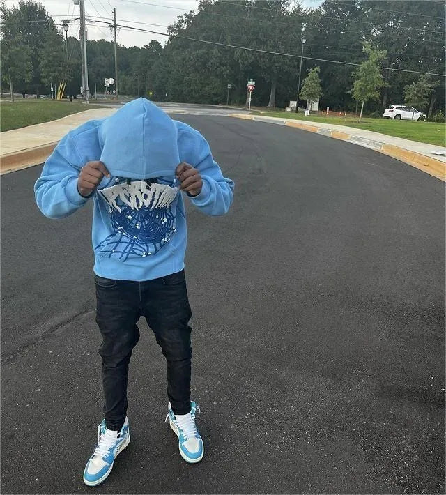 Streetwear Y2K Hoodies Men Harajuku Hip Hop Graphic Printing Loose Sweatshirts Women 2024 Punk Rock Gothic Clothes Tops Pants