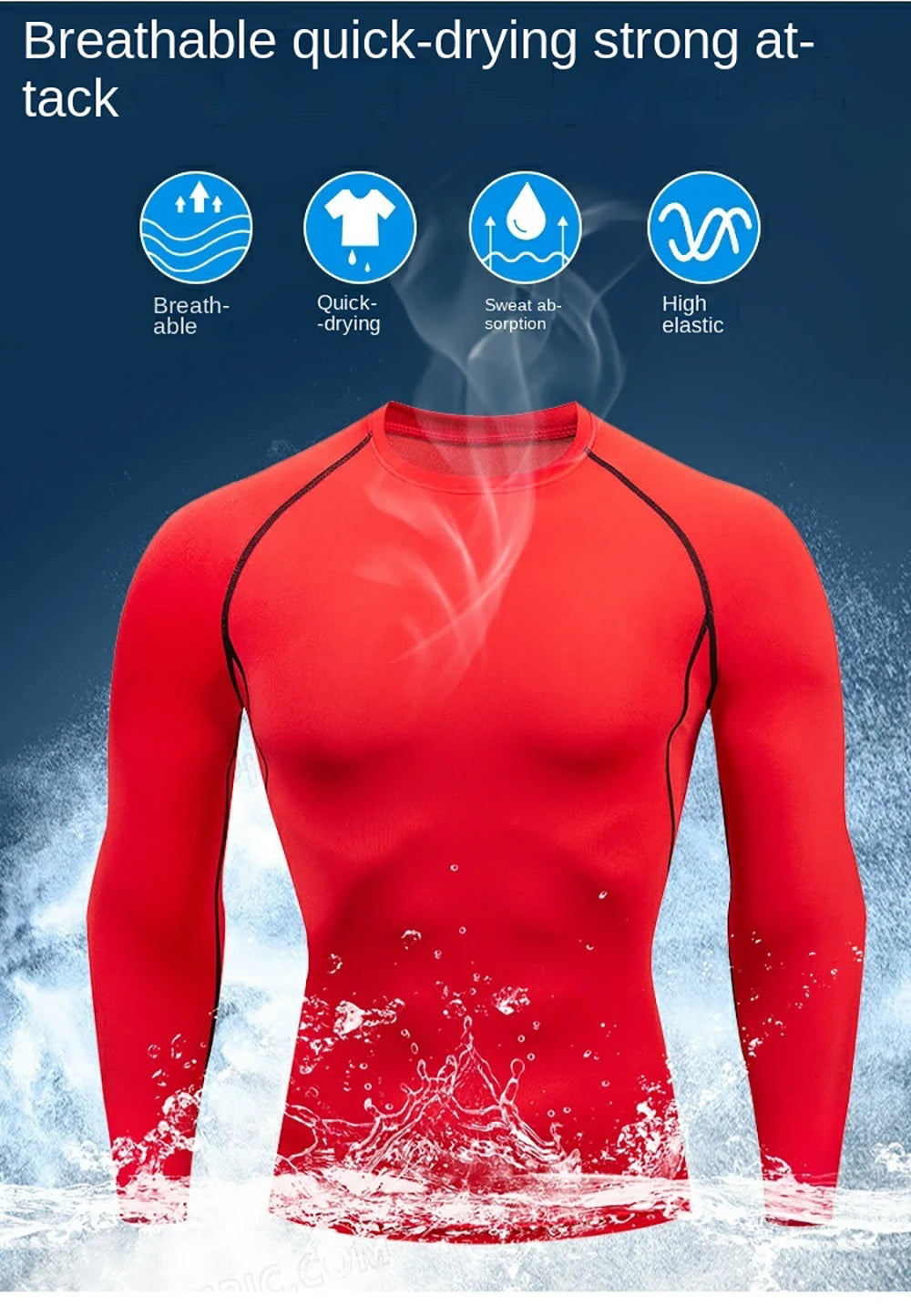 Men Workout Long Sleeve T- shirt Spring Autumn Gym Running Sport Men's T-shirts Fitness Sportswear Outdoor Tops For Men Clothes