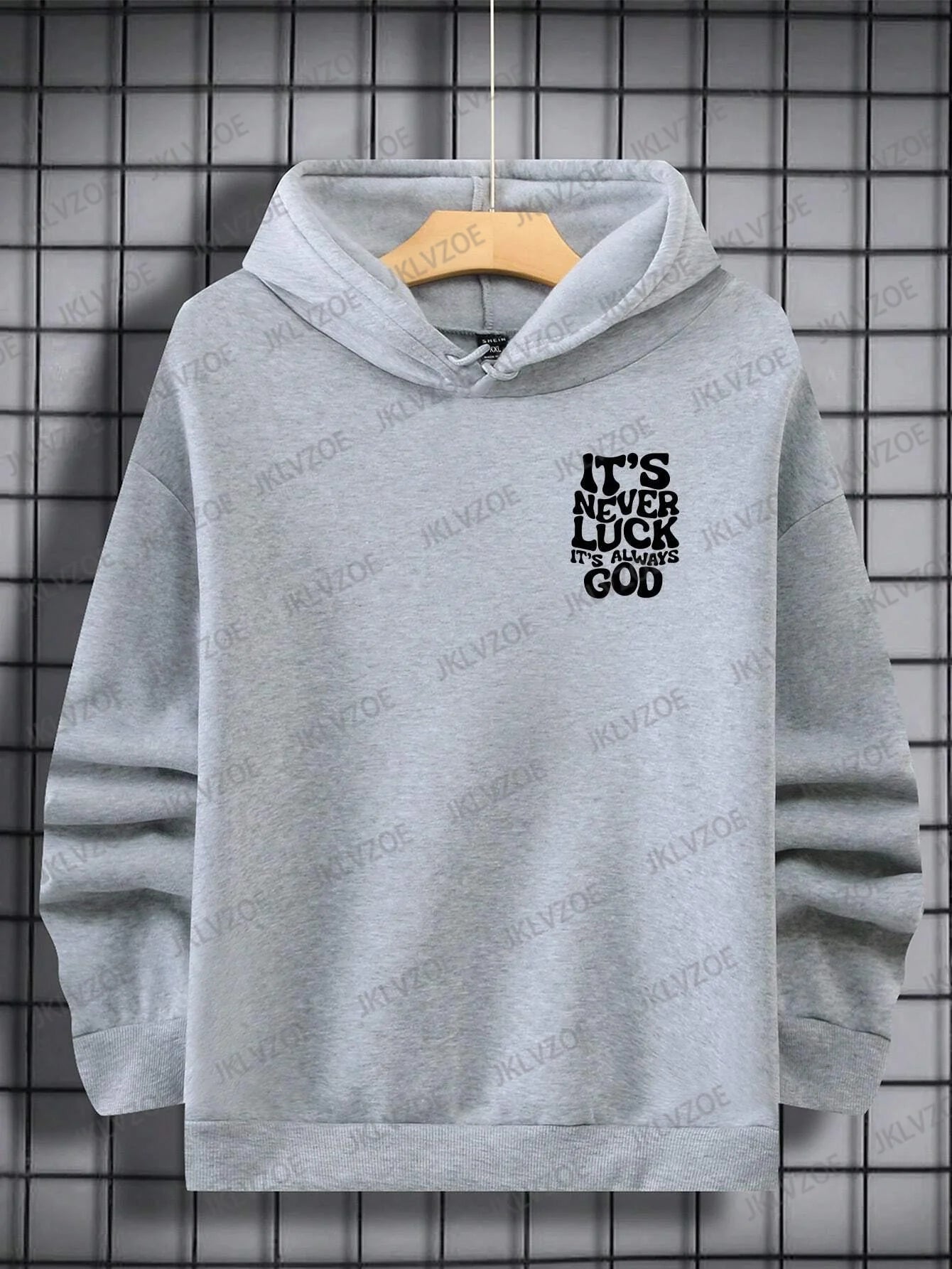 It's Never Luck It's Alway God Letter Graphic Hoodie Mens Women Autumn Fleece Sport Pullover Casual Cotton Hooded Streetwear