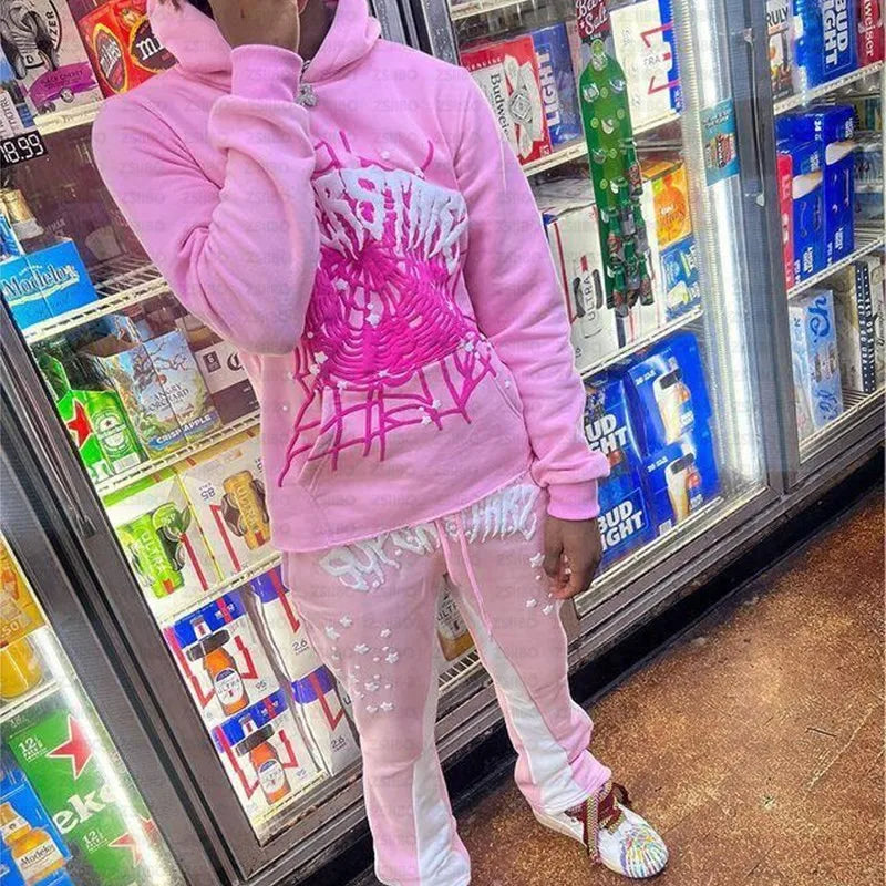 Streetwear Y2K Hoodies Men Harajuku Hip Hop Graphic Printing Loose Sweatshirts Women 2024 Punk Rock Gothic Clothes Tops Pants