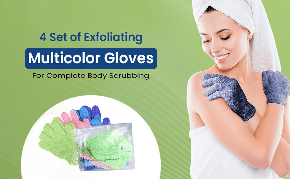 10pcs Exfoliating Gloves for Smooth Skin - Removes Dead Skin Cells, Bumps, and Ingrown Hairs, Gentle Body Scrub and Shower Glove