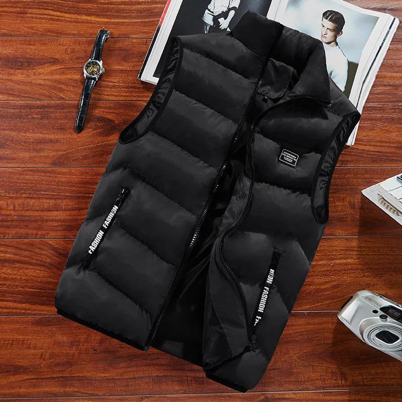 Spring Fashion Mens Jacket Sleeveless Vest Thermal Soft Vests Casual Coats Male Cotton Mens Vest Men Thicken Waistcoat 8Xl