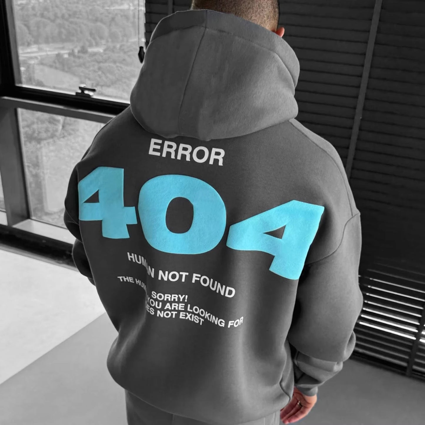 Harajuku Men's Hoodie Hip Hop Pullover Hooded 404 Graphic Casual Sweatshirts Men Women Oversize Cotton Hoodies Mens Clothing.