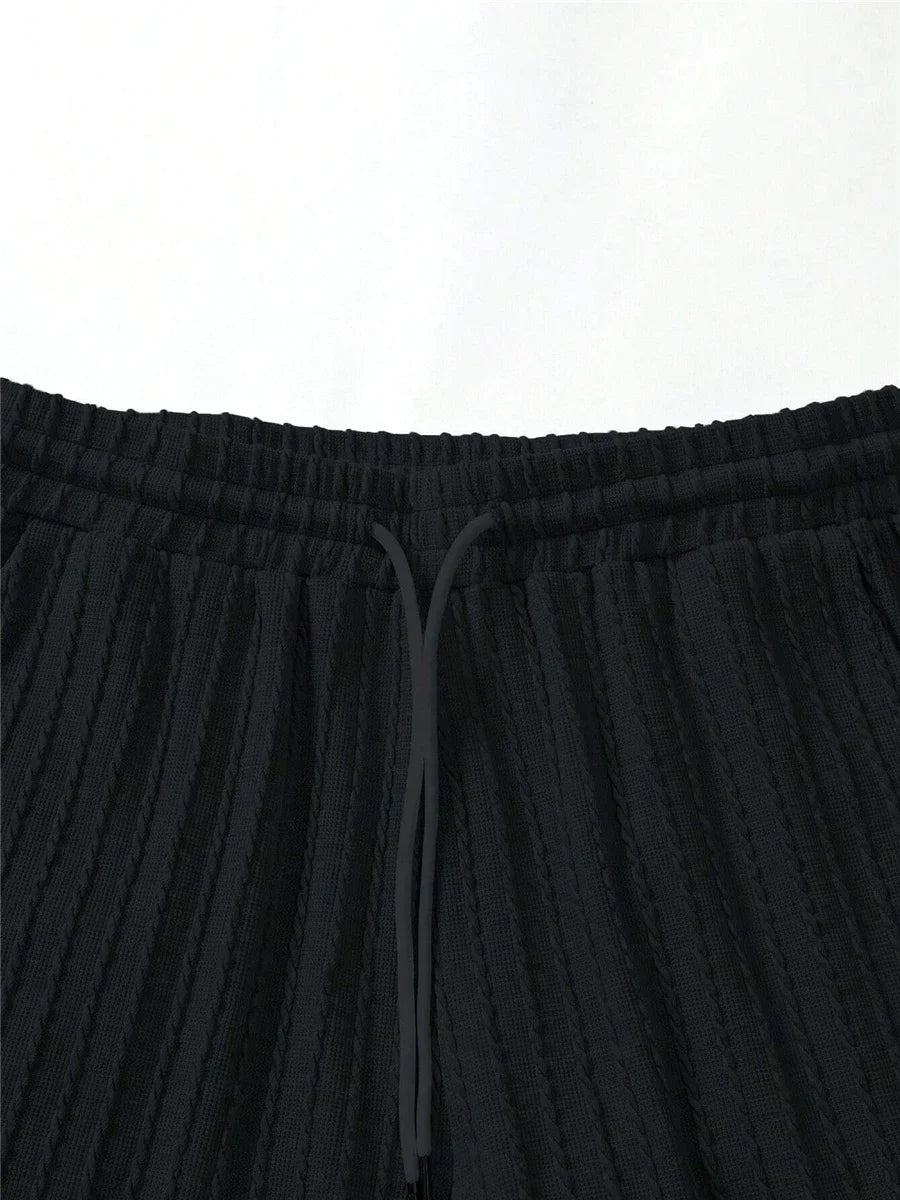 Men's Two Pcs Suits Outdoor Sports Running T-shirt Shorts Sets Solid Stripe Short-sleeve Men Spring Summer Casual Gym Sportswear