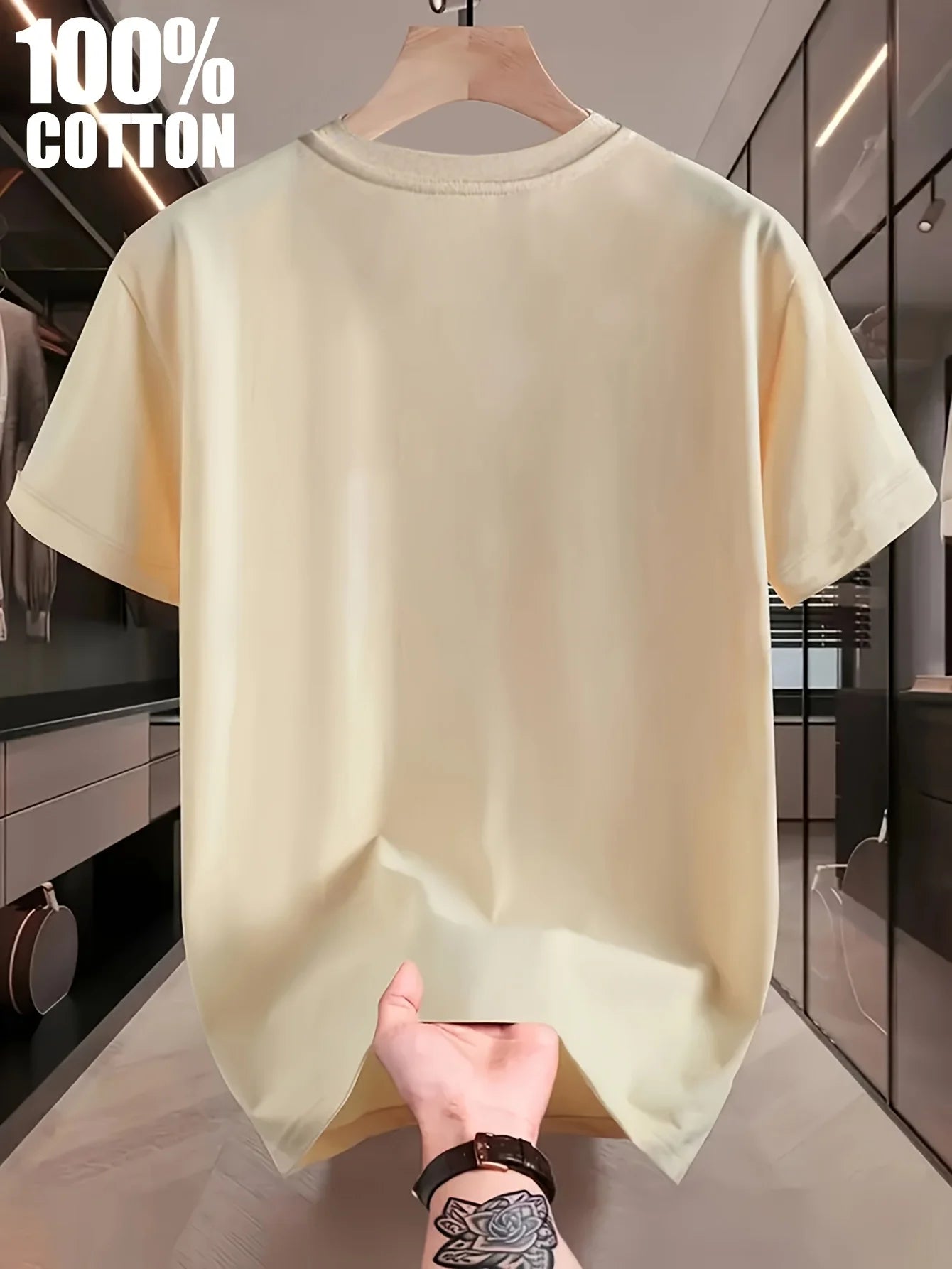 Men's Summer 100 Cotton Fashionable Casual Sports Loose Large Whale Pattern Printed Round Neck Short Sleeve T-shirt Top