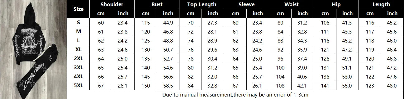 Men's Autumn Winter Hoodie Suit Two-piece 3D Printed Sportswear Casual Flare Pants Sportswear Set Y2k Streetwear Men's Clothing