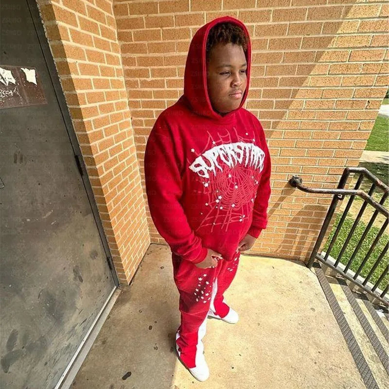 Streetwear Y2K Hoodies Men Harajuku Hip Hop Graphic Printing Loose Sweatshirts Women 2024 Punk Rock Gothic Clothes Tops Pants