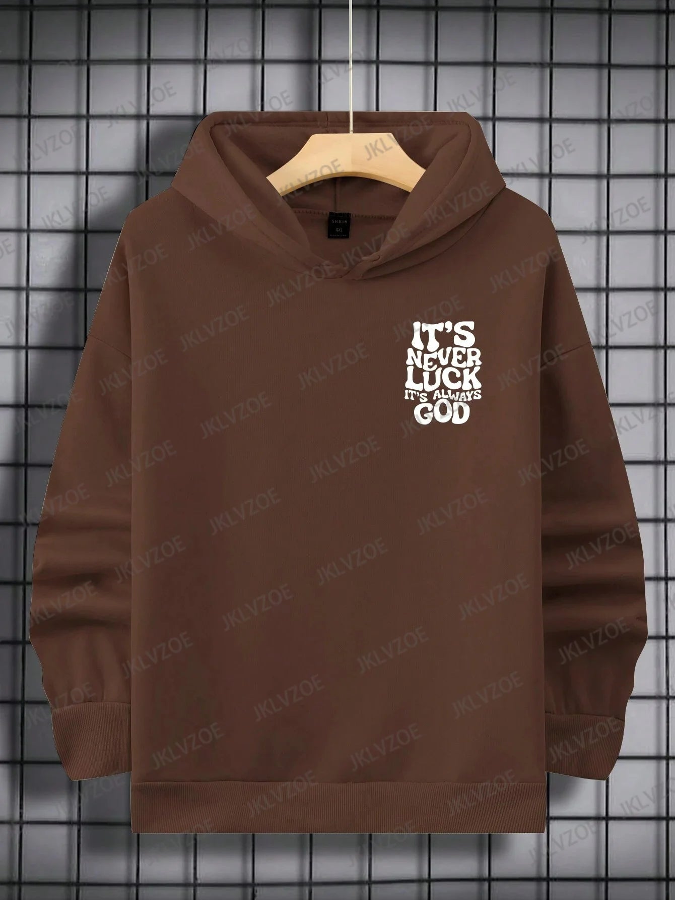 It's Never Luck It's Alway God Letter Graphic Hoodie Mens Women Autumn Fleece Sport Pullover Casual Cotton Hooded Streetwear