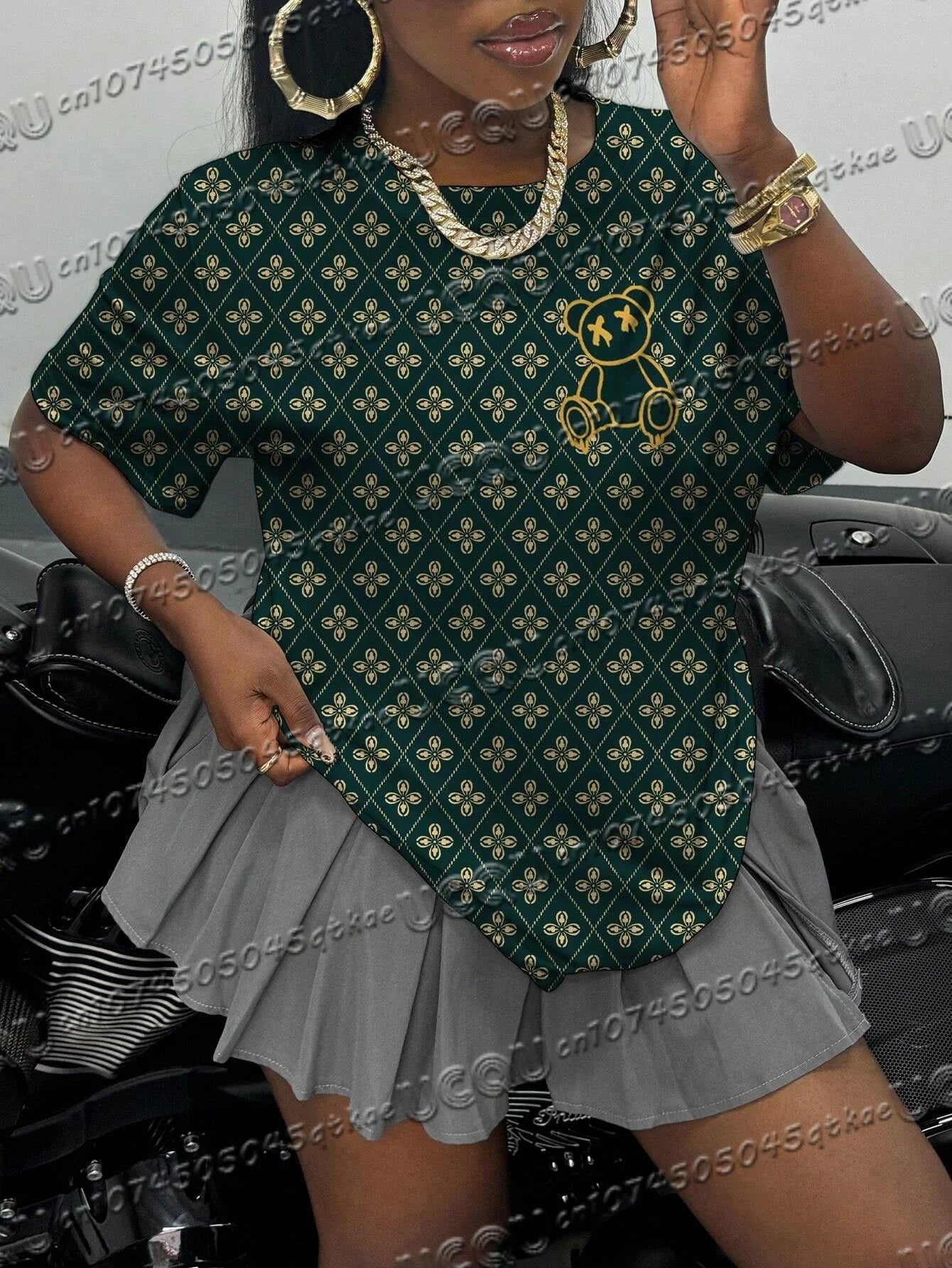 Summer Women's Letter Print Round Neck Short Sleeve T-Shirt Summer Graphic Tee Jerseys Men's Sport Luxury Brand T-Shirt Tops