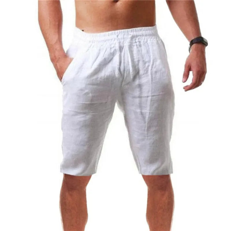 Men's Cotton Shorts Pants Male Summer Breathable Solid Color Short Trousers Fitness Streetwear S-3XL 1PC