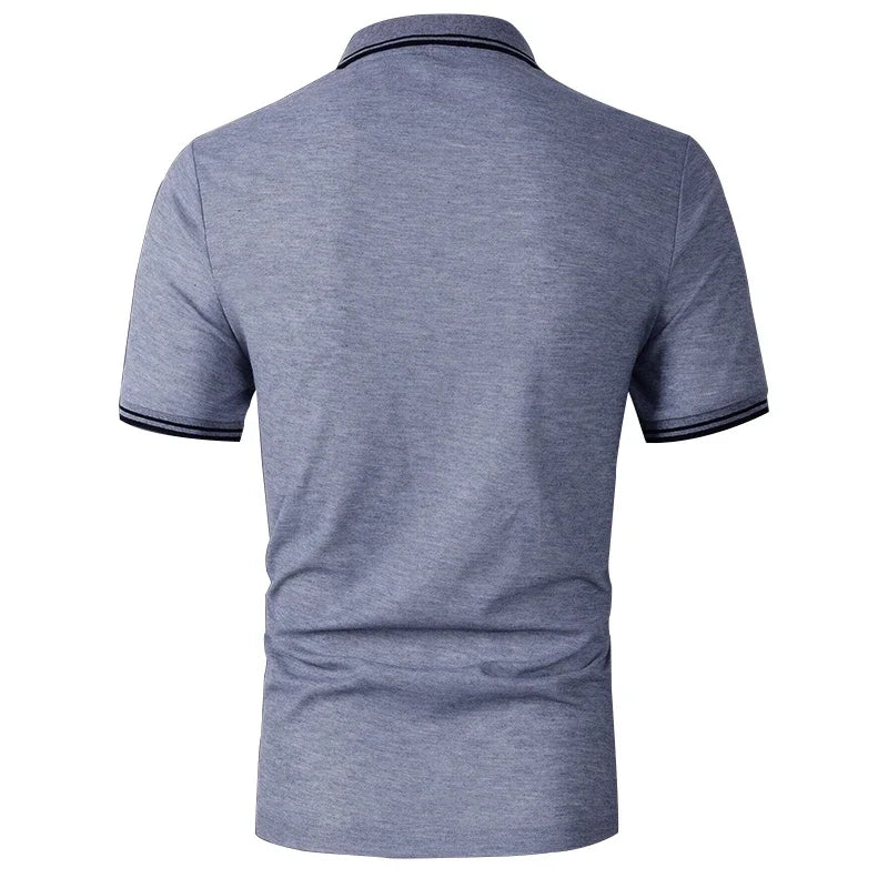 Men Clothes Summer Casual Short Sleeve Pure Color Polo Shirt 100% Polyester Quick Drying Tops Men Business Golf Polo Shirt Tops