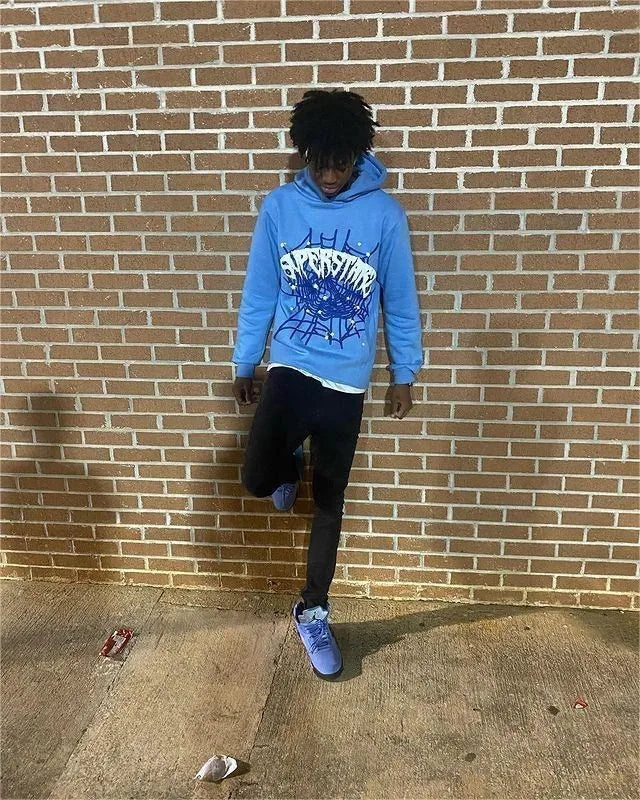 Streetwear Y2K Hoodies Men Harajuku Hip Hop Graphic Printing Loose Sweatshirts Women 2024 Punk Rock Gothic Clothes Tops Pants