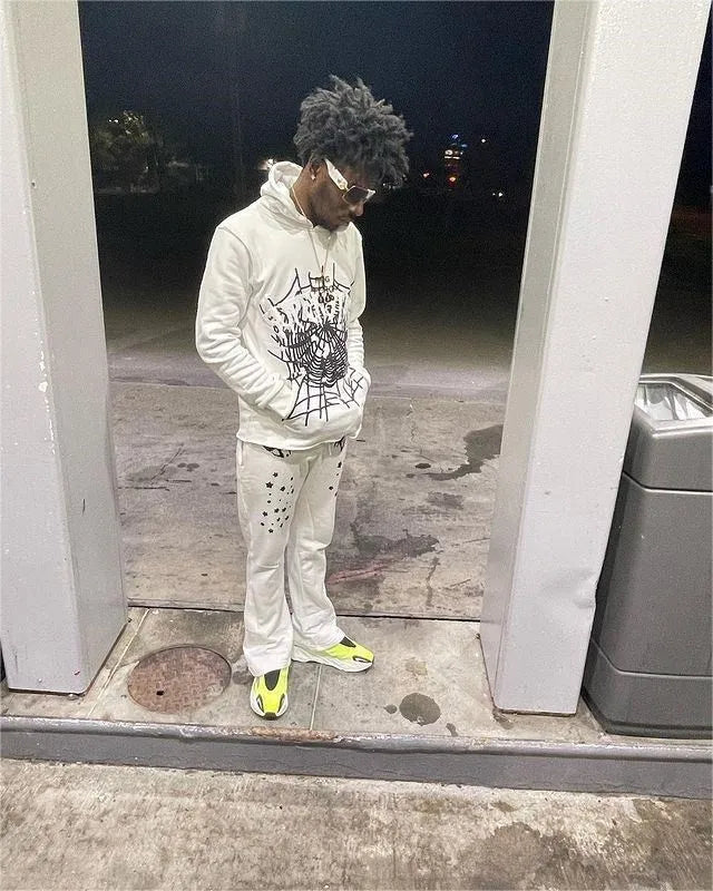 Streetwear Y2K Hoodies Men Harajuku Hip Hop Graphic Printing Loose Sweatshirts Women 2024 Punk Rock Gothic Clothes Tops Pants