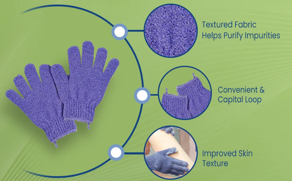 10pcs Exfoliating Gloves for Smooth Skin - Removes Dead Skin Cells, Bumps, and Ingrown Hairs, Gentle Body Scrub and Shower Glove