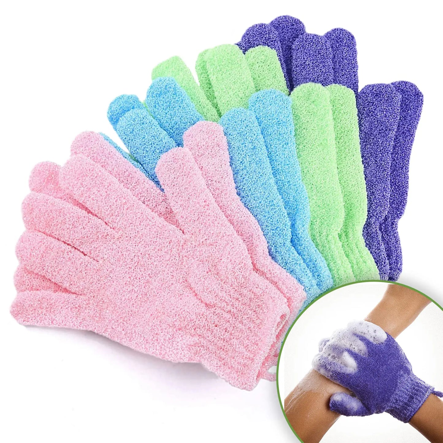 10pcs Exfoliating Gloves for Smooth Skin - Removes Dead Skin Cells, Bumps, and Ingrown Hairs, Gentle Body Scrub and Shower Glove