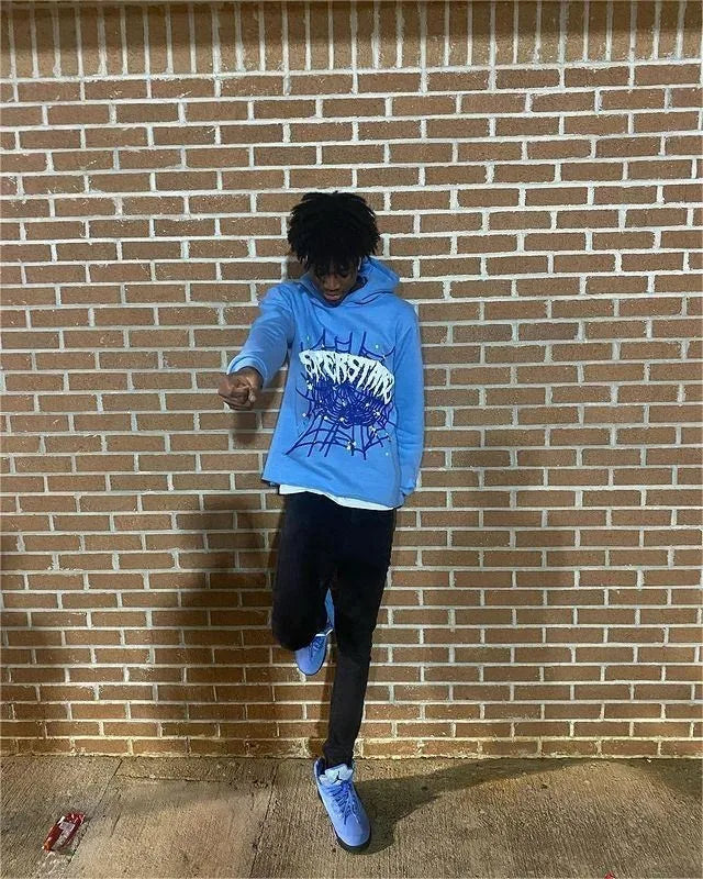 Streetwear Y2K Hoodies Men Harajuku Hip Hop Graphic Printing Loose Sweatshirts Women 2024 Punk Rock Gothic Clothes Tops Pants