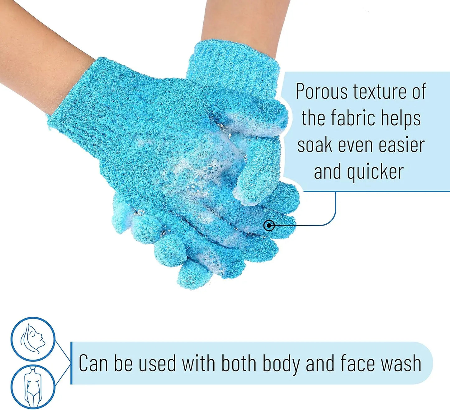 8/10 Pieces Exfoliating Bath Gloves Double Sided Bath Gloves for Beauty Spa Massage Skin Shower Scrubber Bathing Accessories