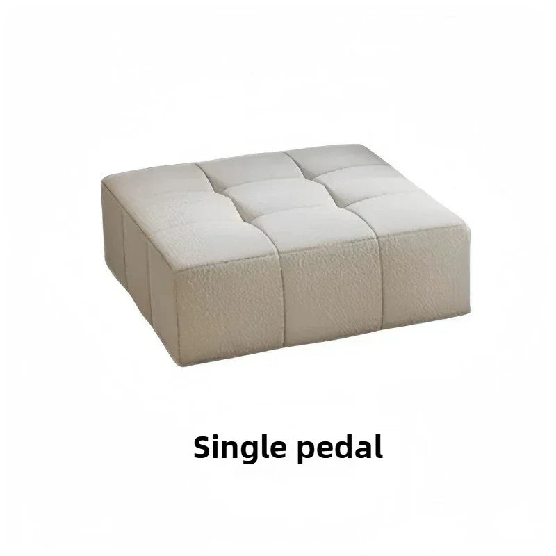 Modular L - Shaped Sectional Sofa in Cream Color with Plush Pillows, Compressed Sofa, Support Color Customization home furniture
