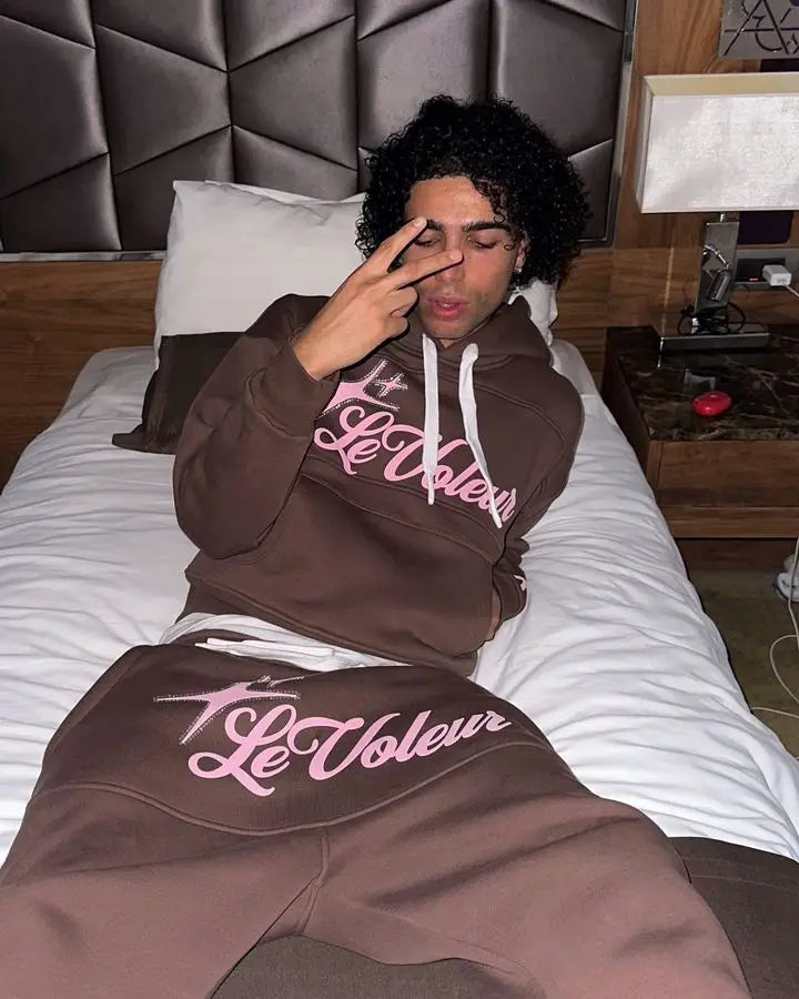 American Letter Graphics Two Piece Set Y2K Clothes Mens Womens Sportswear Hip Hop Oversized Hoodie Sweatshirt Casual Sweatpants