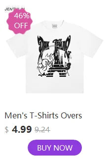 Y2K T-shirt Short Kpop Street Fashion Print Unisex Short Sleeve Tops Casual Loose Drawstring Shorts Pant Women Men Clothing Tees