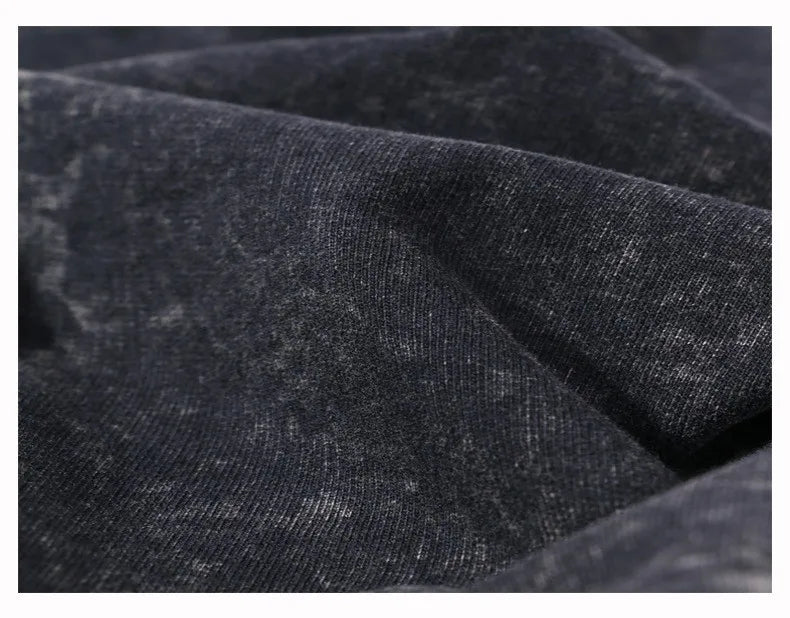 Washed and aged short-sleeved T-shirt and shorts set. Unisex. European size. Stir-fried snowflake design. Summer top set.